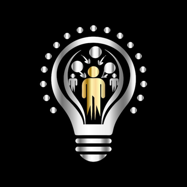 Vector light bulb with people and network vector illustration perfect to use for technology company