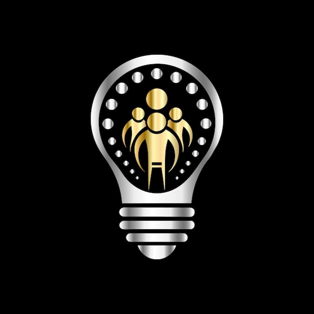 Light bulb with people and network Vector illustration Perfect to use for Technology Company