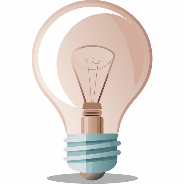 Vector a light bulb with a pink base and a blue and green label