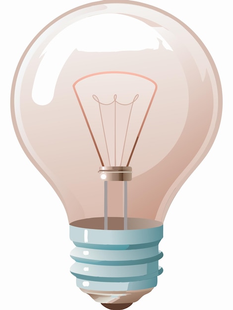 Vector a light bulb with a pink base and a blue ribbon around it