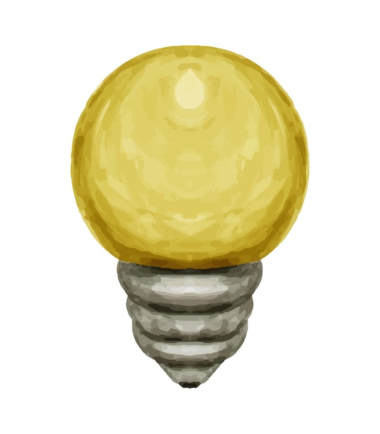 Vector light bulb with watercolor