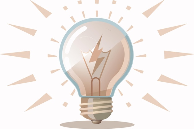 Vector light bulb with a wave and arrows on the background