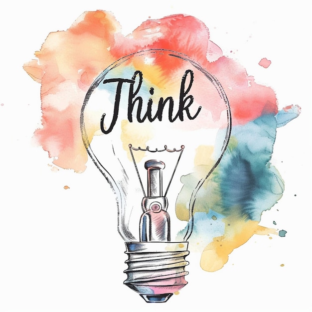 Light bulb with the word Think inside