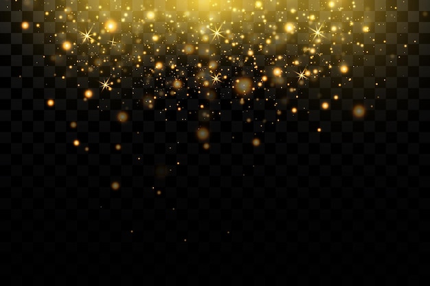 Light effect Background of sparkling particles Glittering elements on a transparent background