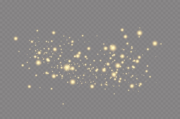 Light effect. Background of sparkling particles. Glittering elements