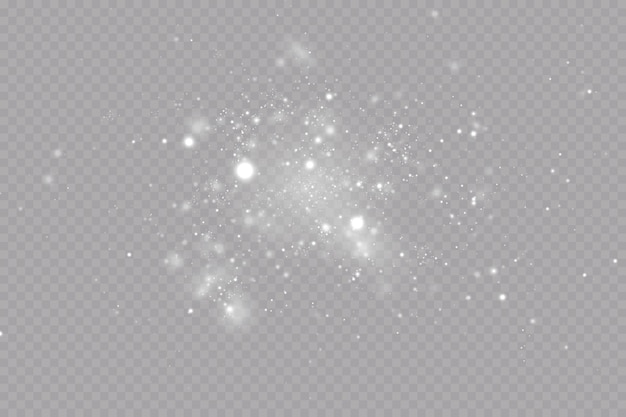 light effect. Background of sparkling particles. Shiny elements on a transparent background.