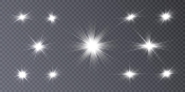 Light effect. Flash of light, star on a transparent background. Sun, summer. light sunlight.