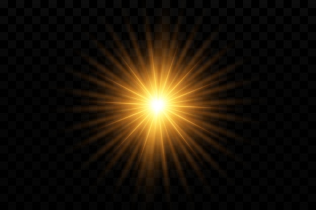 Light effect Golden bright star yellow sun Starlight