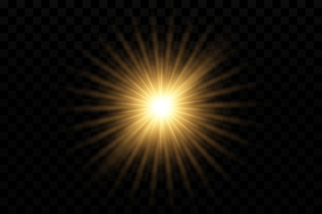 Light effect Golden bright star yellow sun Starlight