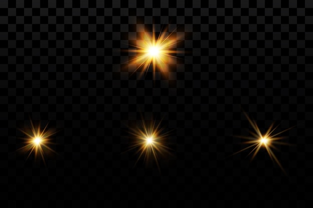 Light effect Golden bright star yellow sun Starlight