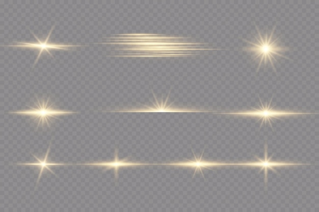 Light effect Golden bright star yellow sun Starlight