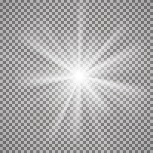 Light effect on transparent background. 