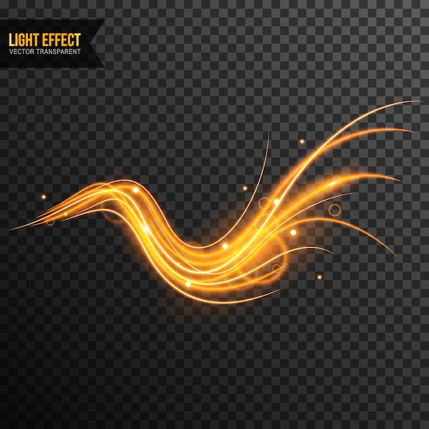 Light Effect vector transparent with golden sparkles