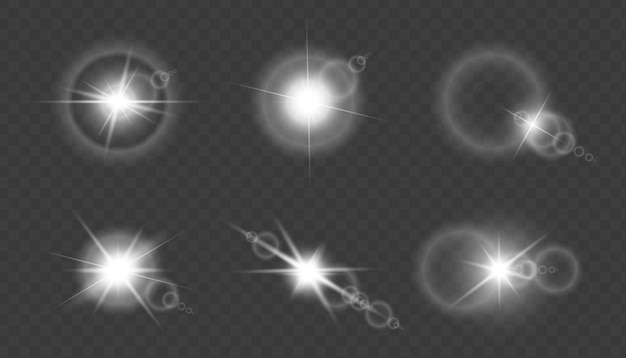 Light Effects Collection Glowing Stars Lens Flares and Festive Highlights Vector EPS 10