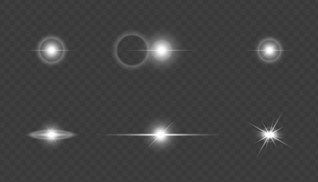 Vector light effects collection glowing stars lens flares and festive highlights vector eps 10