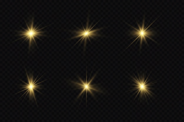 Light effects set golden stars