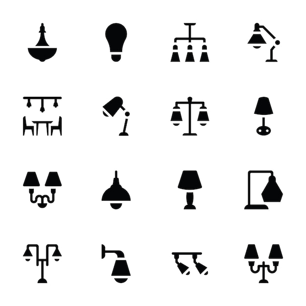 Light Fixtures Glyph Icons