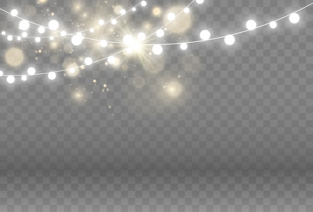 light garland on a transparent background.