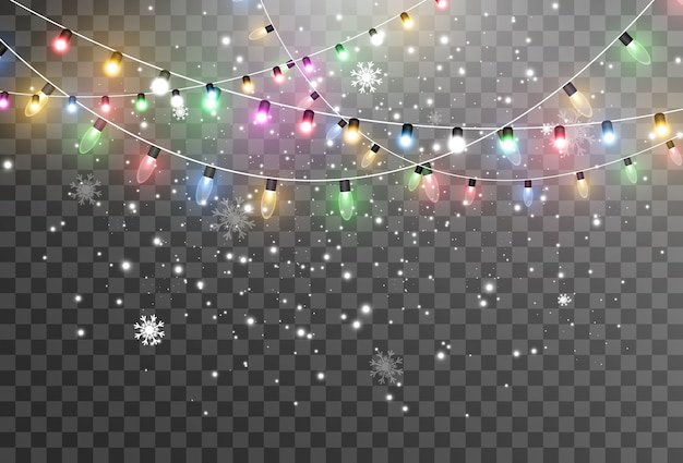 light garland on a transparent background.