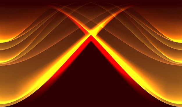 Light gold burn hot energy abstract red flame dark glow effect layers bright golden background