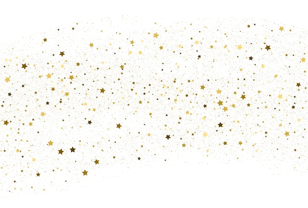 Light gold glitter confetti background Golden stars texture Vector white holiday digital paper