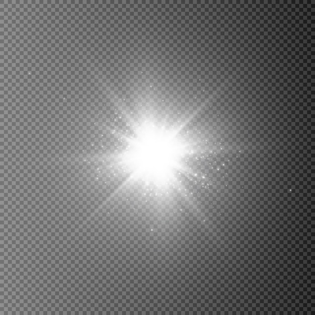 Light gold star Light golden shimmer Flash of sunlight Bright sun Vector