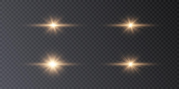 Light gold star. Light sunlight. light effect png. Vector