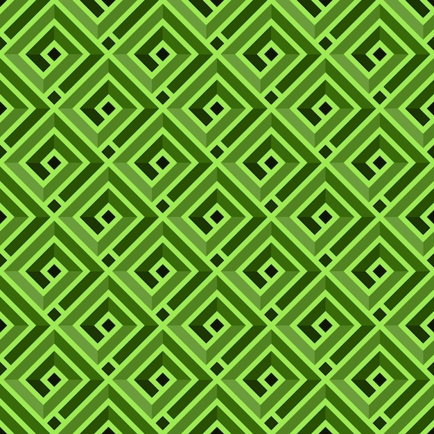 LIGHT GREEN ABSTRACT SEAMLESS PATTERN WITH SQUARE SPIRALS IN VECTOR