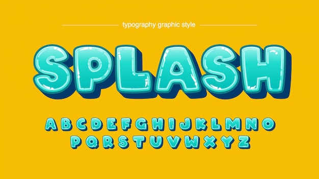 Light Green and Blue Rounded Bubble Cartoon Text Effect