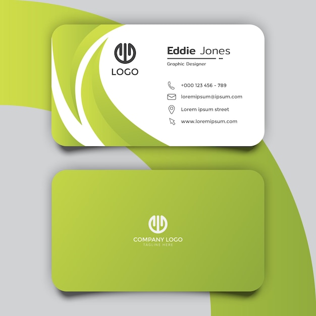 Light green business card template design