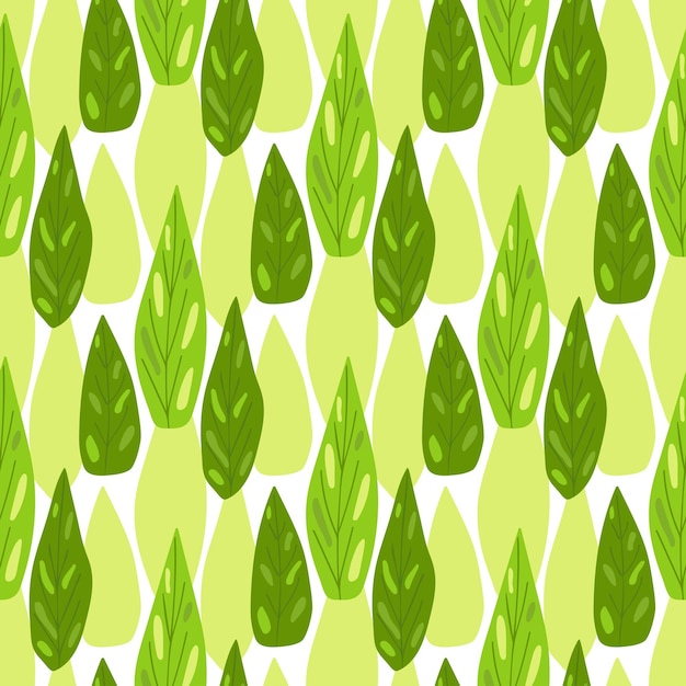 Light green leaves on a white background Seamless pattern