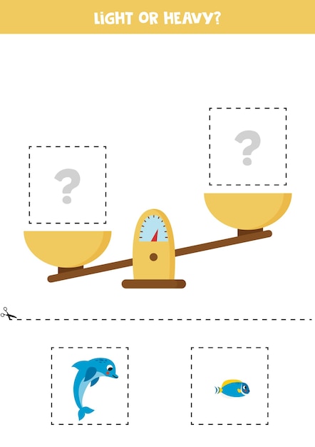 Light heavy or equal Cut pictures below and glue to the right box