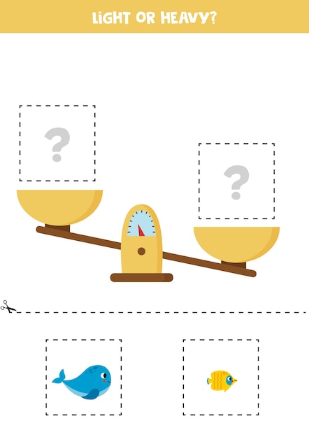 Light heavy or equal Cut pictures below and glue to the right box