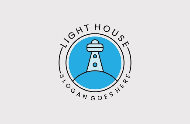 Light house logo template vector illustration design