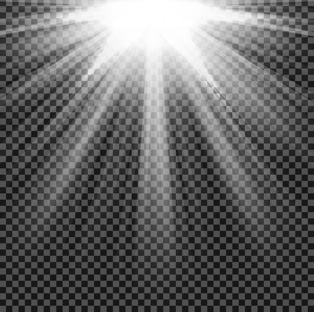 Vector light shining on transparent background