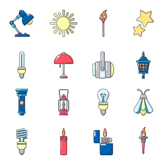 Light source icons set