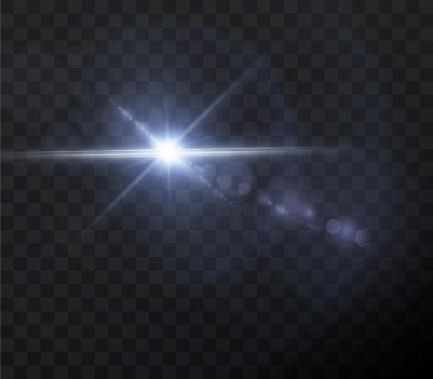 Light star on transparent background