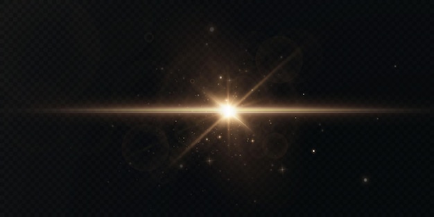 Light star on transparent background