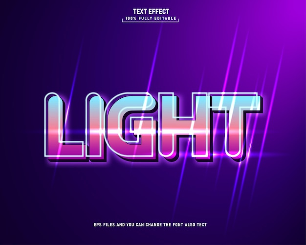 Light text editable text effect