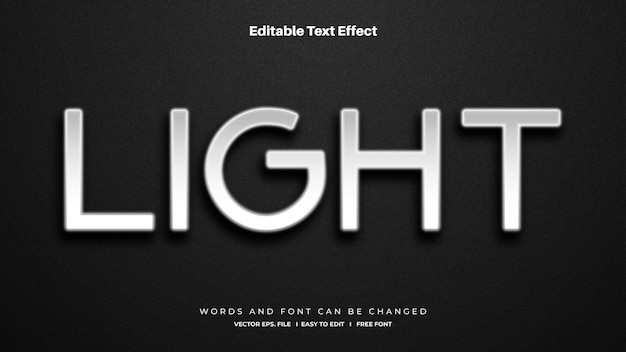 Light Text Effect Style