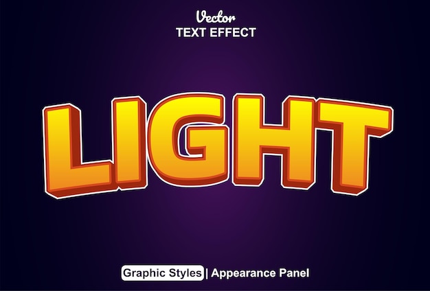 Light text effect with graphic style and editable