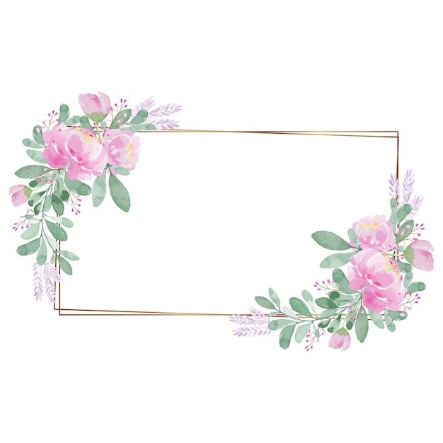 Light tone lovely watercolor flower frame