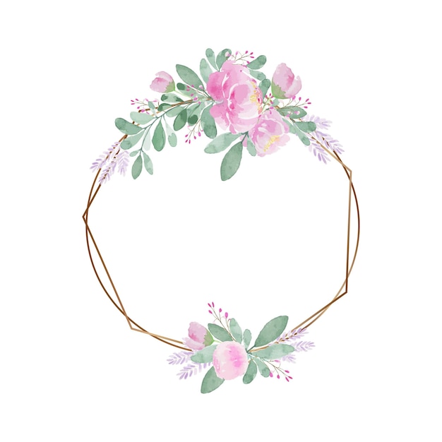 Light tone lovely watercolor flower frame