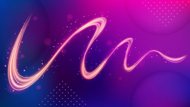 Light Trail Background Elegant Violet Line Crossing Widescreen Vector Illustration