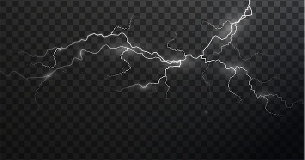 Light white isolated vector lightning png Magic light abstract lines Realistic natural lightning