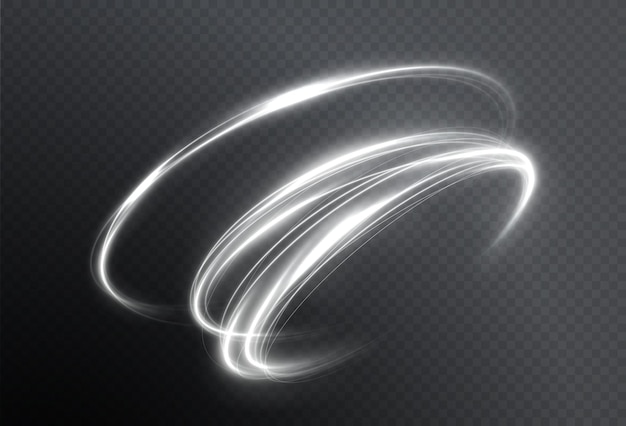 Light white Twirl. Curve light effect of white line. Element for your design, advertising, postcards