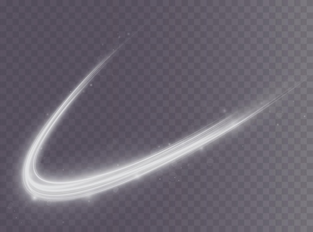 Light white Twirl. Curve light effect of white line. Vector PNG. Vector illustration