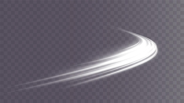 Light white Twirl. Curve light effect of white line. Vector PNG. Vector illustration