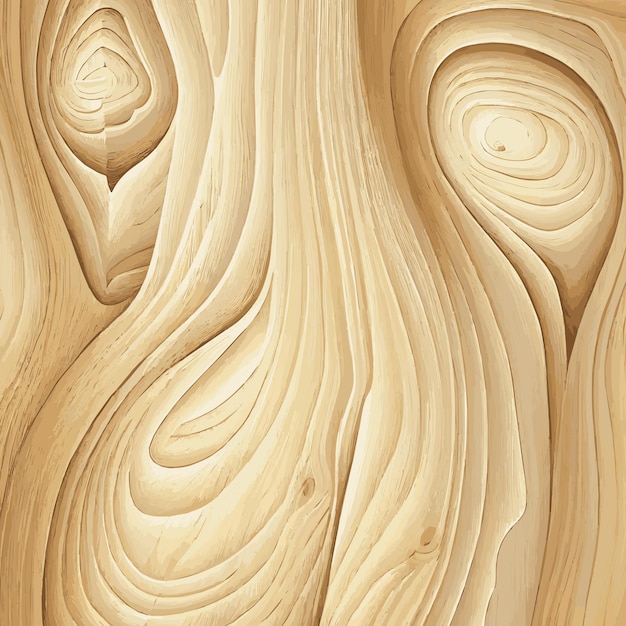 Vector light wood texture background with knots vector