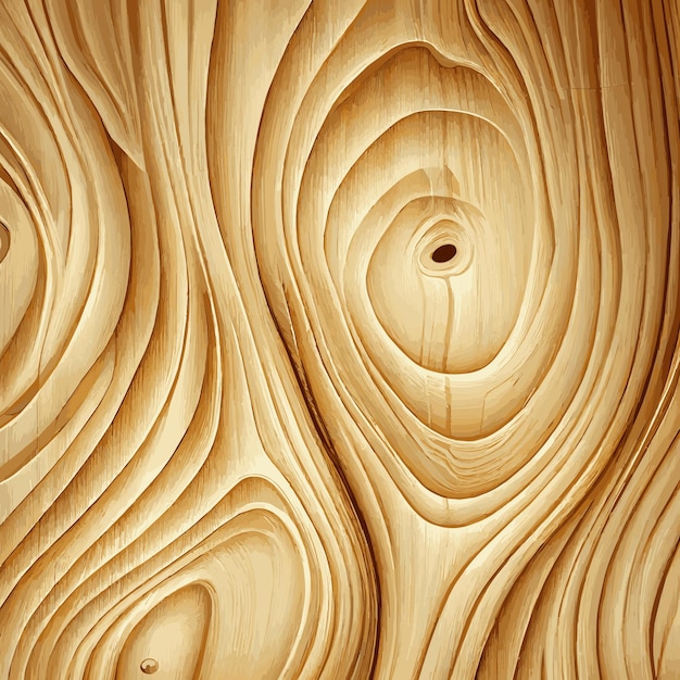 Light wood texture background with knots Vector